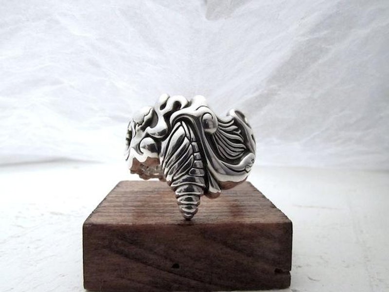 Phoenix, elephant and butterfly ring - 戒指 - 其他金属 银色