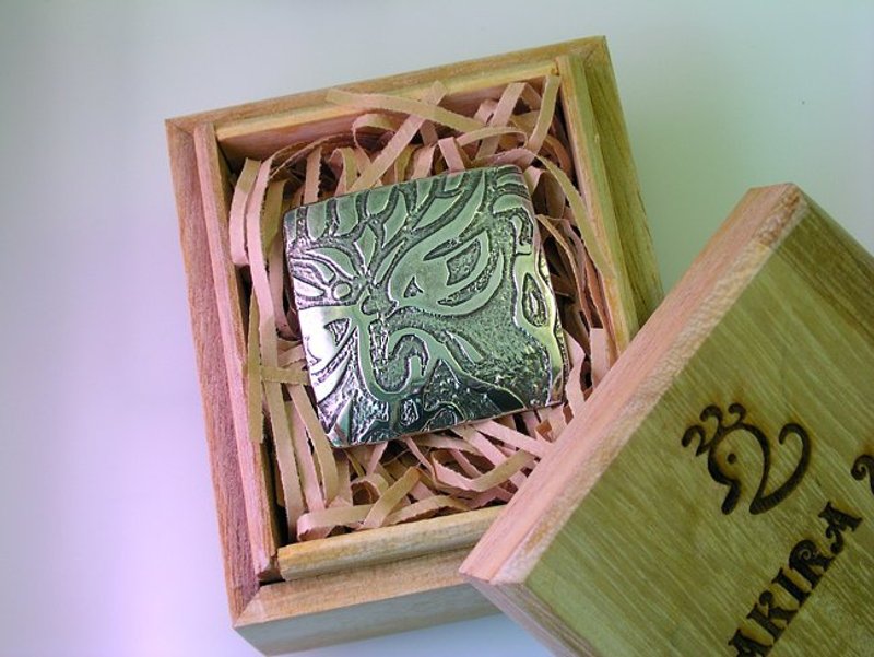 脸谱纯银胸针 - 胸针 - 其他金属 灰色