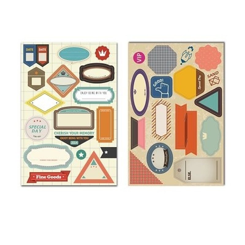 Dessin x Thehaki-Thehaki复古装饰贴纸组(2入)-Label,THK25522 - 贴纸 - 纸 多色