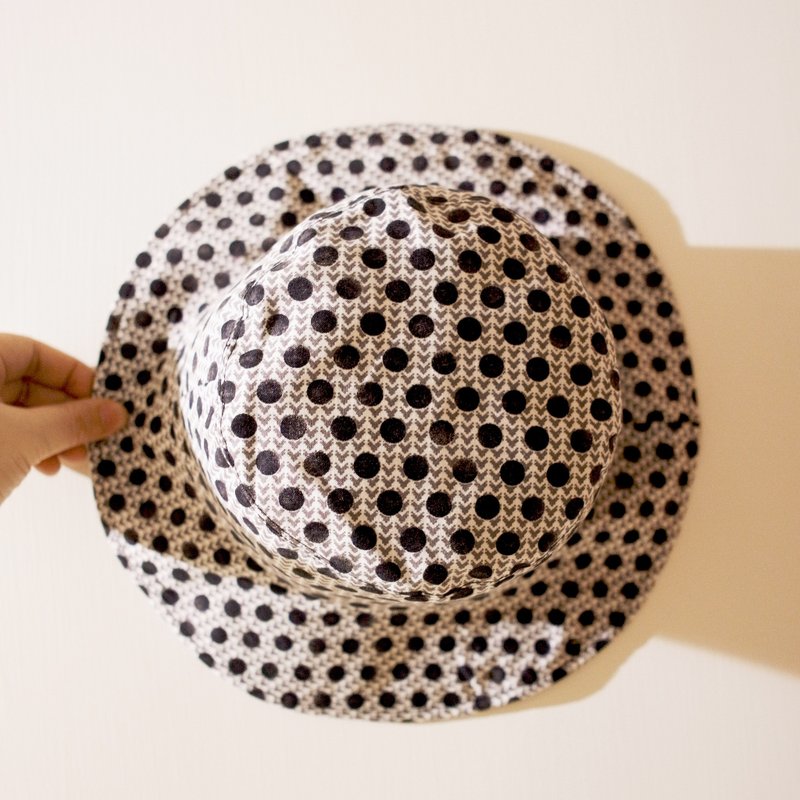 A MERRY HEART♥复古DOT黑 - 帽子 - 其他材质 黑色