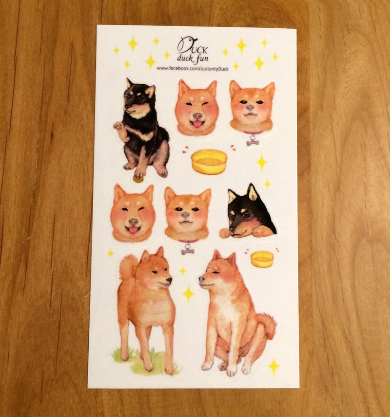 柴犬 贴纸  - 贴纸 - 纸 咖啡色