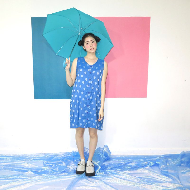 蓝泡泡洋装 - 洋装/连衣裙 - 其他材质 蓝色