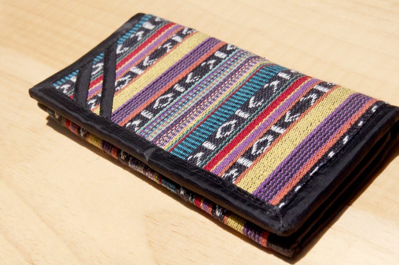 编织感帆布皮夹 / 民族风零钱包  / 钱包 -  热带鲜艳色彩( 仅存一件 ) - 皮夹/钱包 - 棉．麻 多色