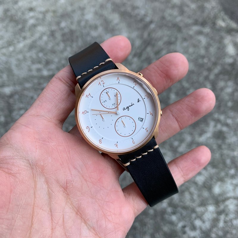 简约款 折叠扣表带 手工表带 皮革表带 女表表带 蝴蝶扣表带 - 表带 - 真皮 咖啡色