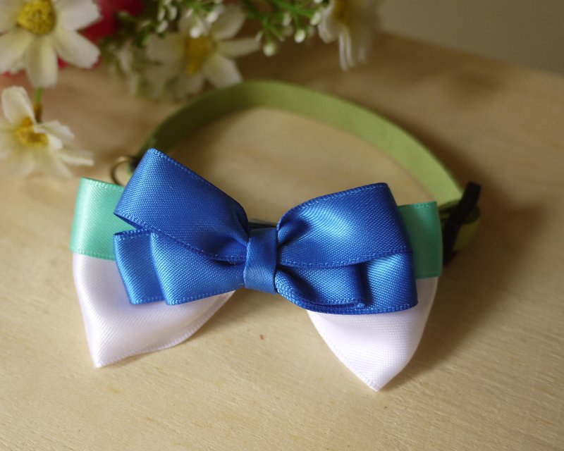 安全宠物项圈x 小清新薄荷绿  猫狗/颈带/领结/啾啾 ♥樱桃布丁 Cherry Pudding♥ - 项圈/牵绳 - 棉．麻 红色