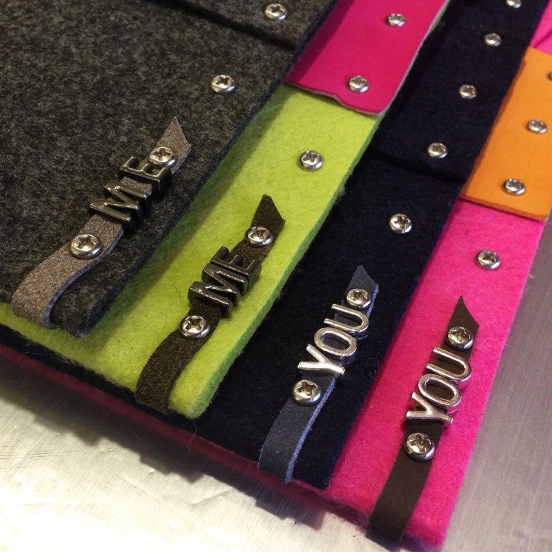 镙丝组装糸列You and Me Duothnic 13"手提电脑套(香港设计品牌) - 电脑包 - 羊毛 多色