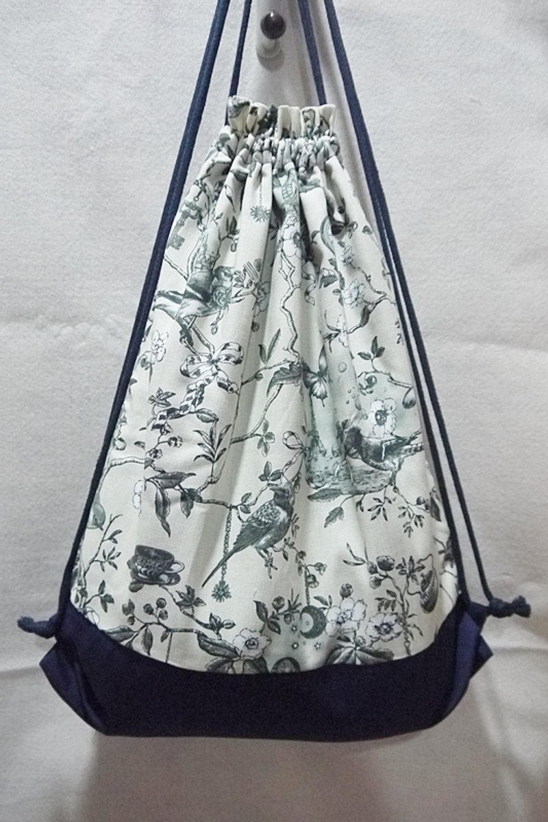 束口袋后背包+鸟袅物语-第二代+ - 束口袋双肩包 - 其他材质 绿色