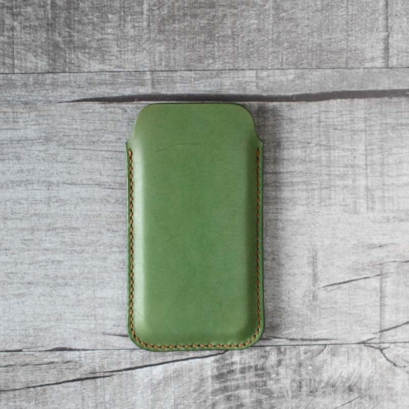 iPhone 手工牛皮真皮手机皮套 - 手机壳/手机套 - 真皮 绿色