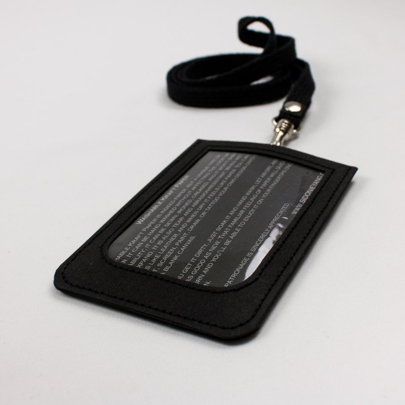 透明可水洗牛皮纸证件夹(附挂绳) 黑色 纯手工订制款 - 证件套/卡套 - 纸 黑色