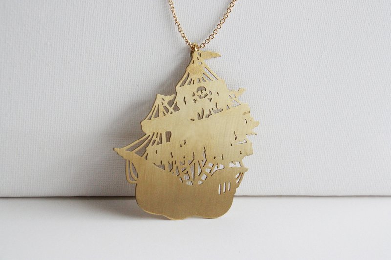 海盗船黄铜项链 - 项链 - 其他金属 金色