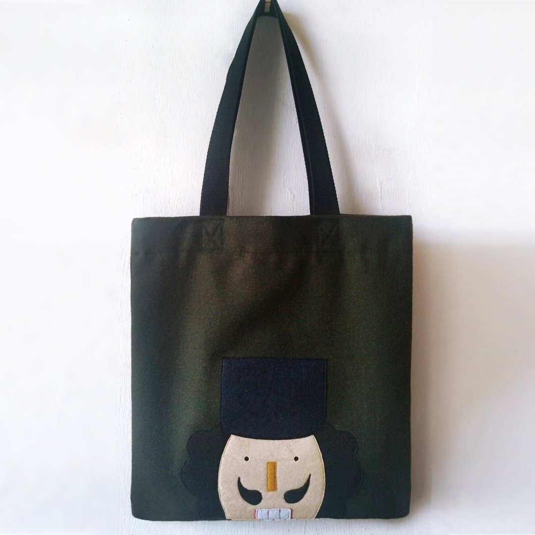 胡桃夹子, 毛毡布布袋, 全人手制Tote Bag - 侧背包/斜挎包 - 其他材质 绿色