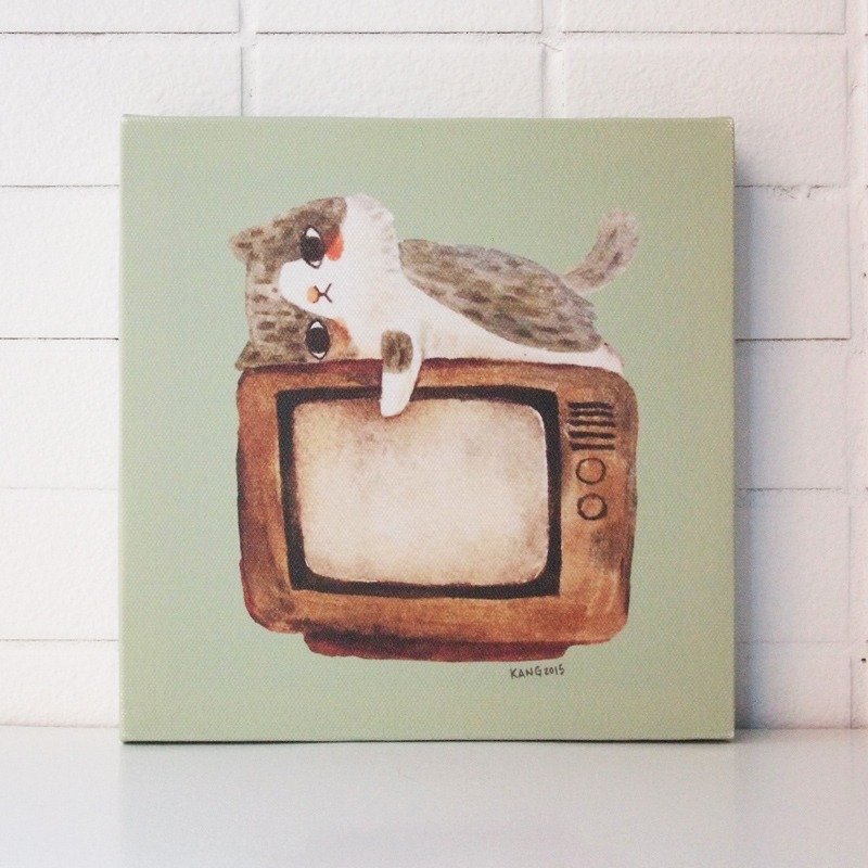 小无框画-电视上的拉拉 - 海报/装饰画/版画 - 其他材质 绿色