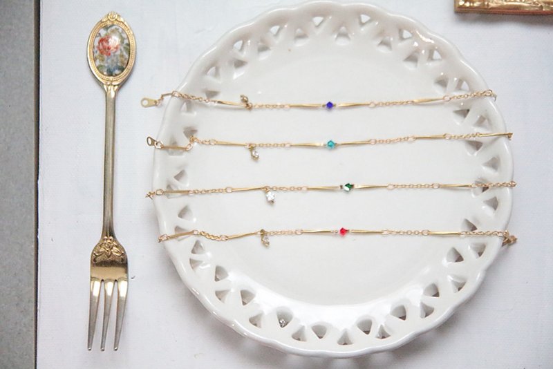 早鸟优惠任选两件／施华水晶、小锆石／黄铜细手链     (重要变更请看内文) - 手链/手环 - 其他金属 多色