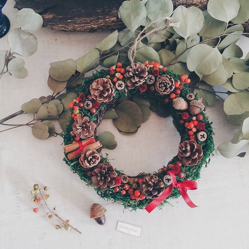 可立即出货▫One 花筒▫ merry xmas 蔓凝梅 经典色 干燥花花环 - 摆饰 - 植物．花 黄色