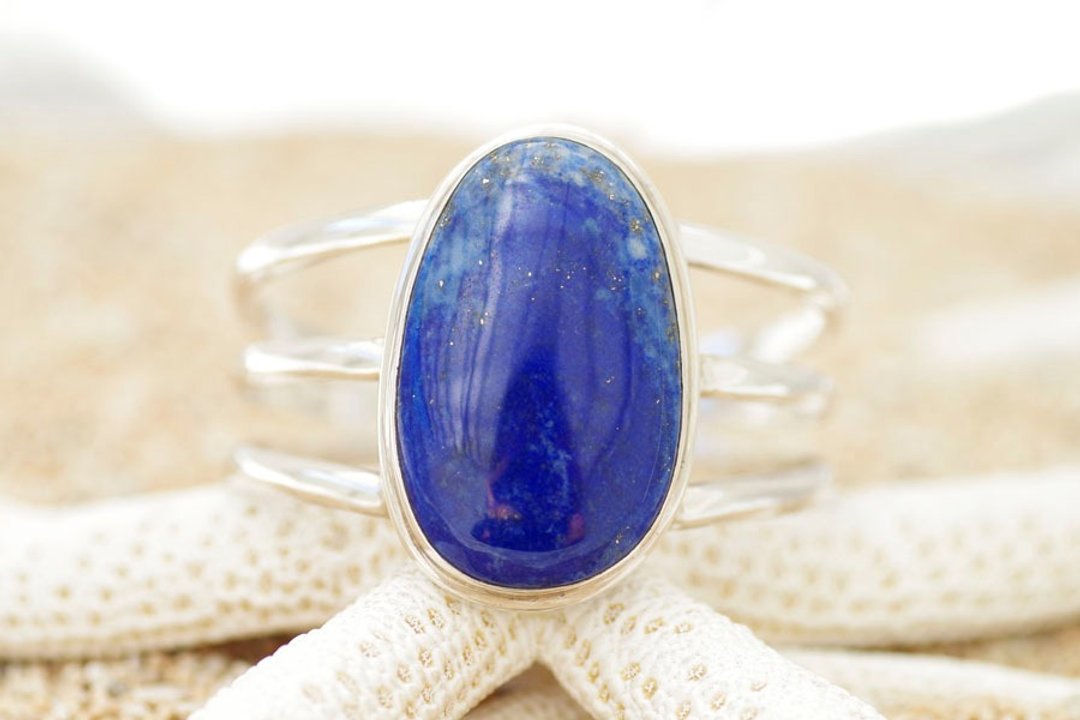 Lapis lazuli bangle - 手链/手环 - 宝石 蓝色