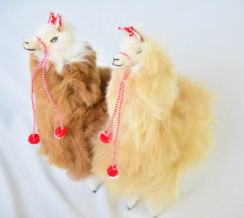 羊驼_大_空中的棉花糖_公平贸易 - 摆饰 - 羊毛 金色