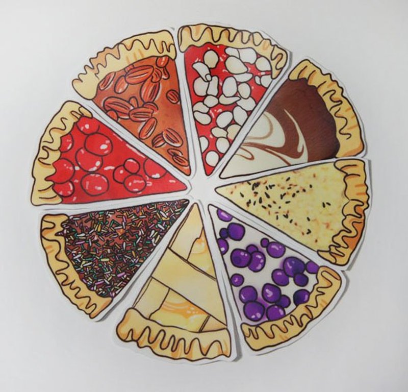 八种口味综合派 防水贴纸（小） - 贴纸 - 防水材质 多色