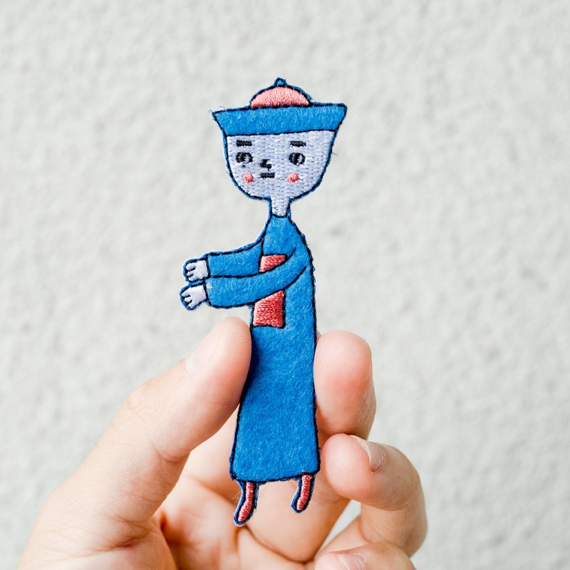 僵尸的董董 / 绣绣胸章 - 胸针 - 绣线 蓝色