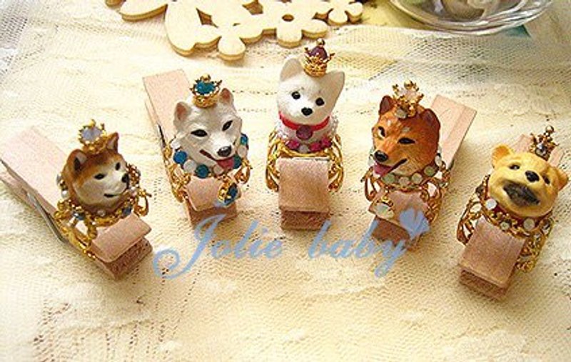 [Jolie baby] 皇家柴犬系列---各式皇冠黄白柴犬镶钻雕花戒 - 戒指 - 其他材质 