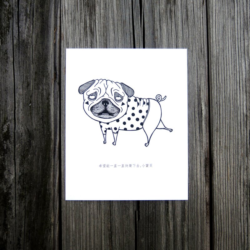 拧_明信片_精致手绘风_快乐小宝贝。 - 卡片/明信片 - 纸 黑色