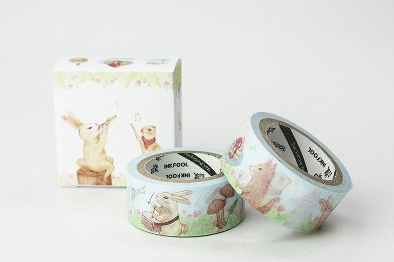 童话故事纸胶带系列｜森林下午茶 design by DUCK duck fun - 纸胶带 - 纸 绿色