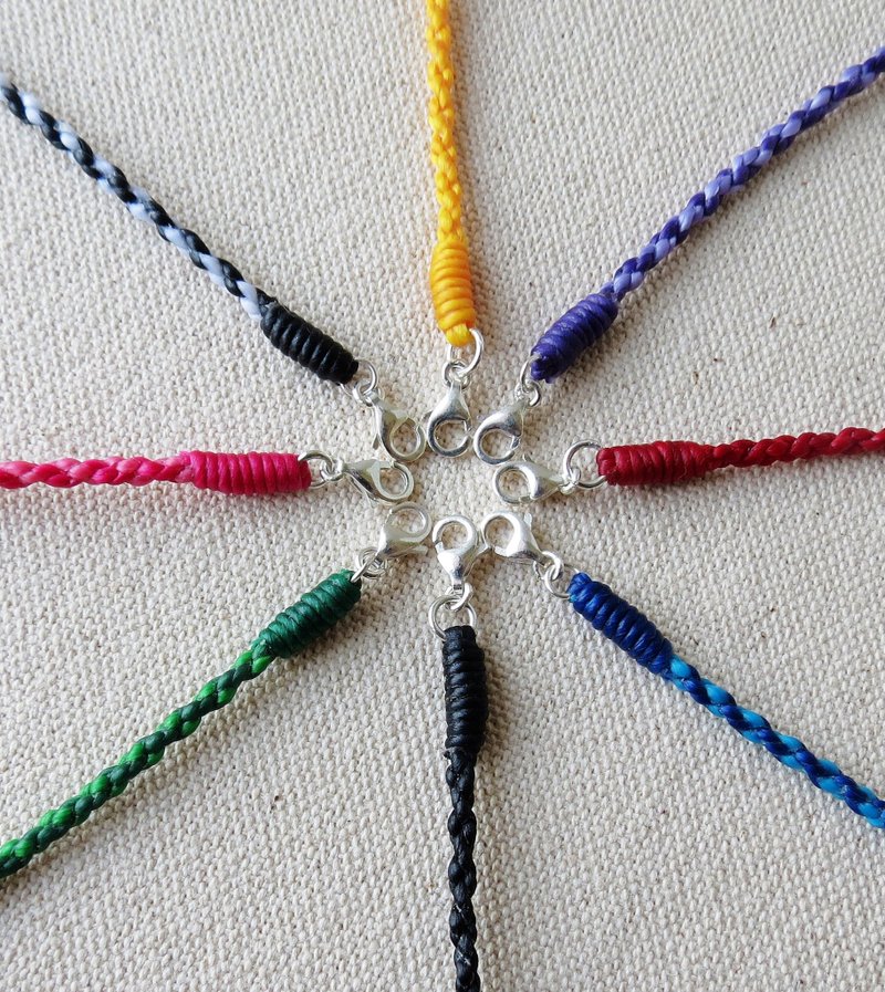 纯银******时尚幸运祈愿蚕丝蜡线项链***四股编基本款***附礼盒 - 锁骨链 - 其他材质 