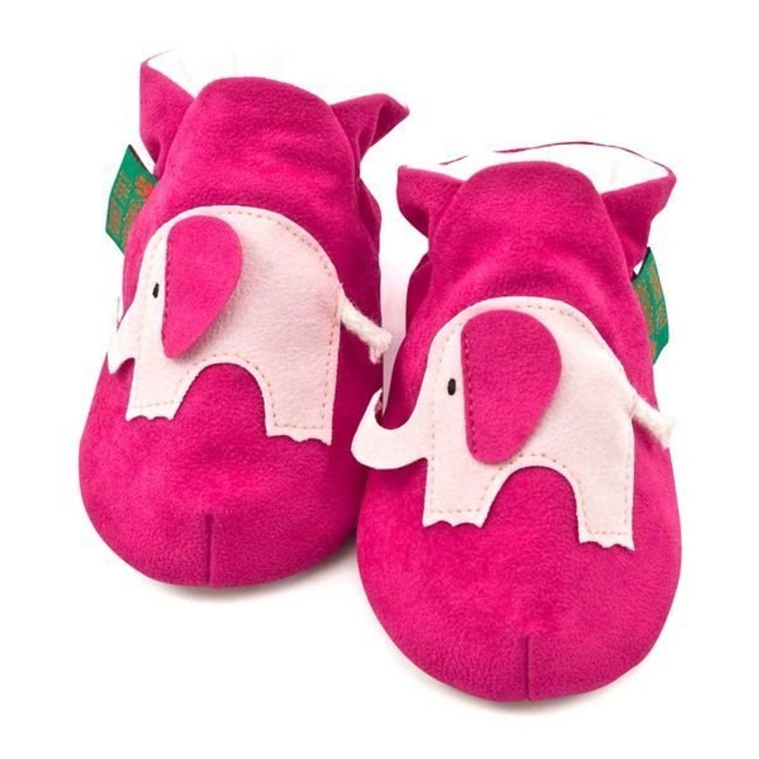 ★定制化★【英国手工鞋FunkyFeet Fashions】桃红象学步鞋0-24M(NT$1750)/ 2-7Y(NT$1950) - 童装鞋 - 其他材质 红色