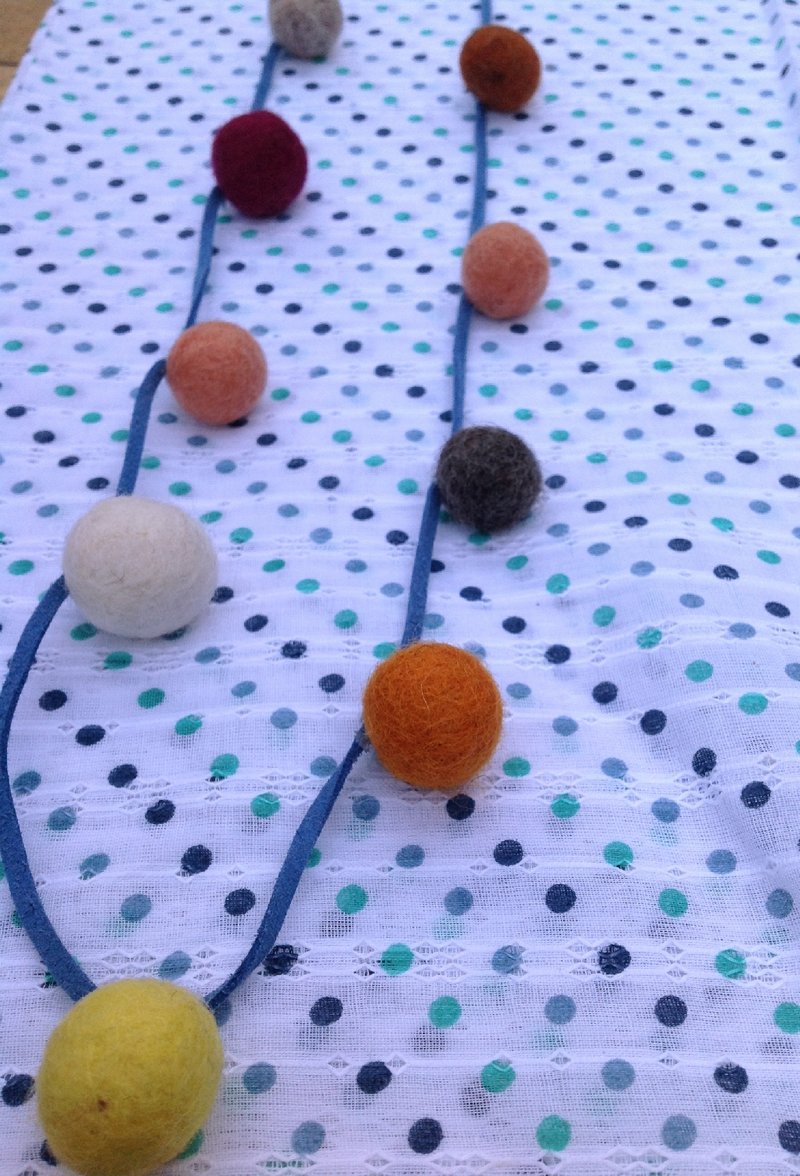 项链∞羊毛毡的缤纷霓虹 - 项链 - 羊毛 多色
