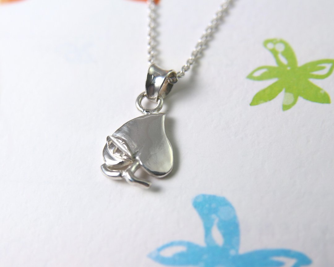 【小桃子好讨喜】桃子项链 / 纯银项链 / Sterling Silver Necklace / Peach - 项链 - 其他金属 