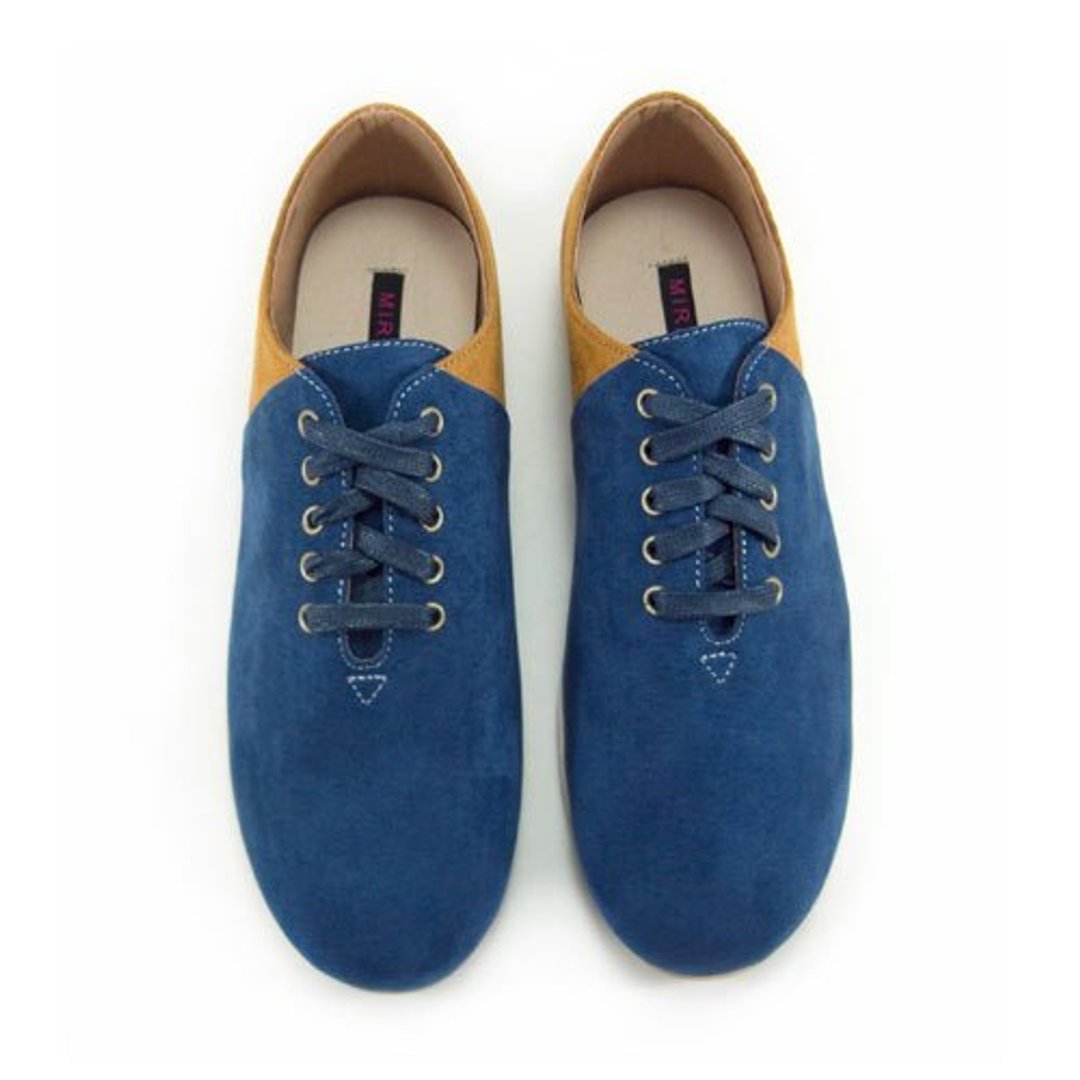 Two Tone Lace-up Shoes M1105A BlueLand - 女款休闲鞋 - 棉 蓝色