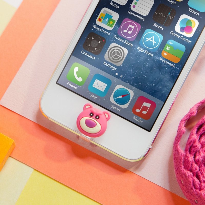 Lightning Cap 防尘塞 - 熊抱哥 (玩具总动员) - 手机座/防尘塞 - 硅胶 粉红色