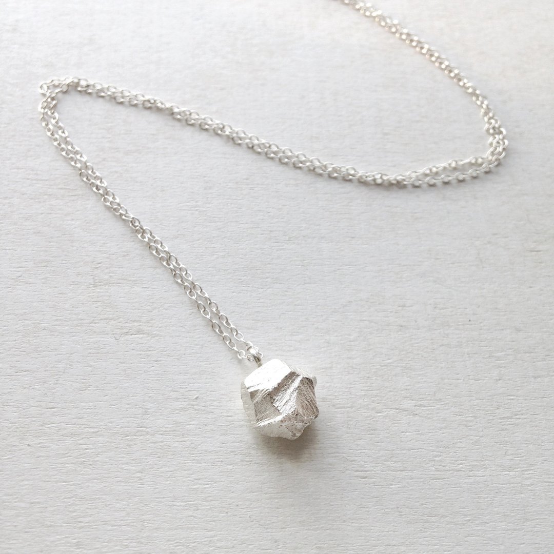 小石子项链 Stone Necklace 风景系列 925纯银 - 项链 - 其他金属 银色