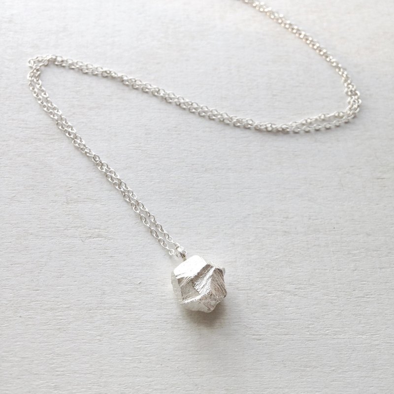 小石子项链 Stone Necklace 风景系列 925纯银 - 项链 - 其他金属 银色