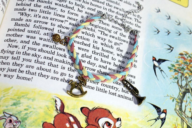 Not long ago★编织手炼 - 手链/手环 - 真皮 粉红色