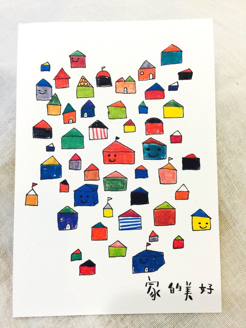 家的美好  -明信片 - 卡片/明信片 - 纸 白色