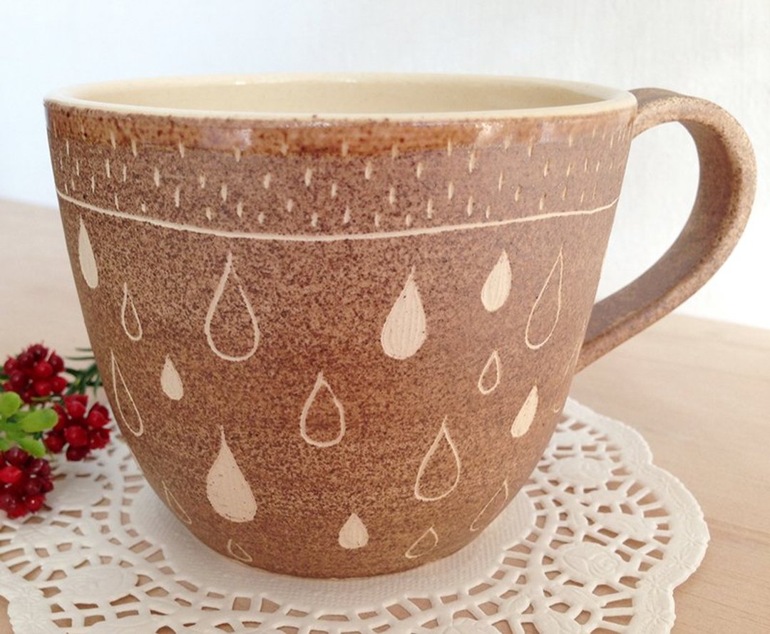 雨滴杯杯 - 咖啡杯/马克杯 - 其他材质 咖啡色