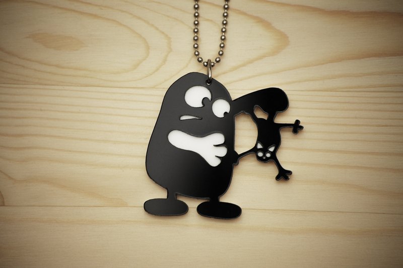 【快速出货】这是甚么？·压克力项链/钥匙圈 - 项链 - 压克力 黑色