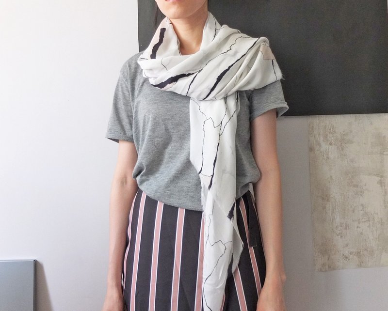 MétaFormose不规则抽象印花丝巾(限量进口布料) - 丝巾 - 其他材质 