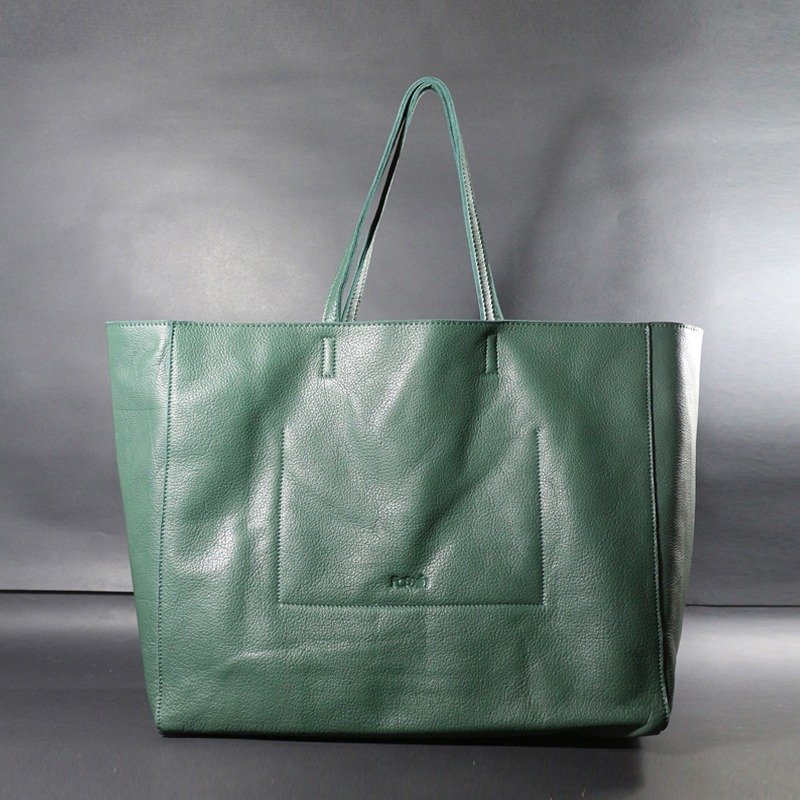 Passion 大方包深绿色 手提/肩背 - 手提包/手提袋 - 真皮 绿色