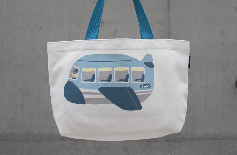 [SamBou] 随手帆布包： 蓝色飞机 - 手提包/手提袋 - 棉．麻 蓝色