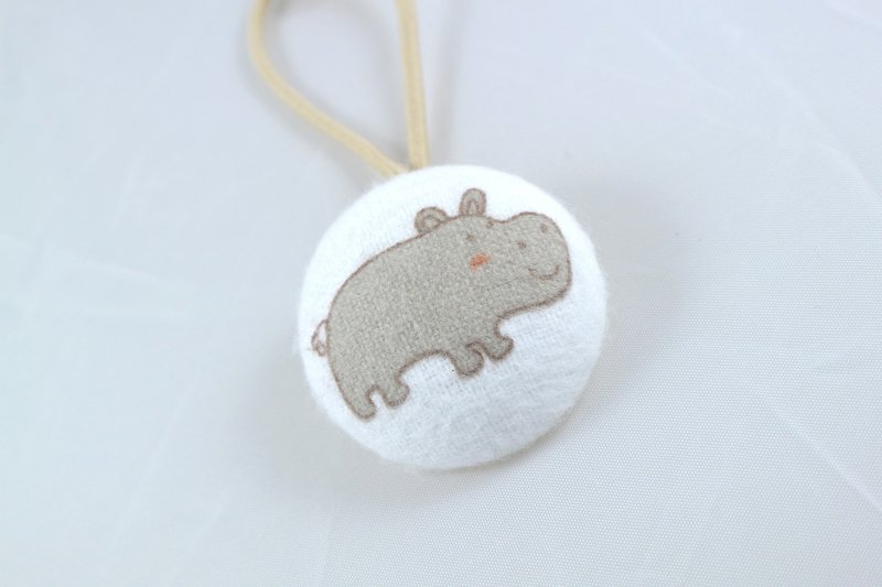 手感布包扣发束 - 河马 - 发饰 - 其他材质 灰色