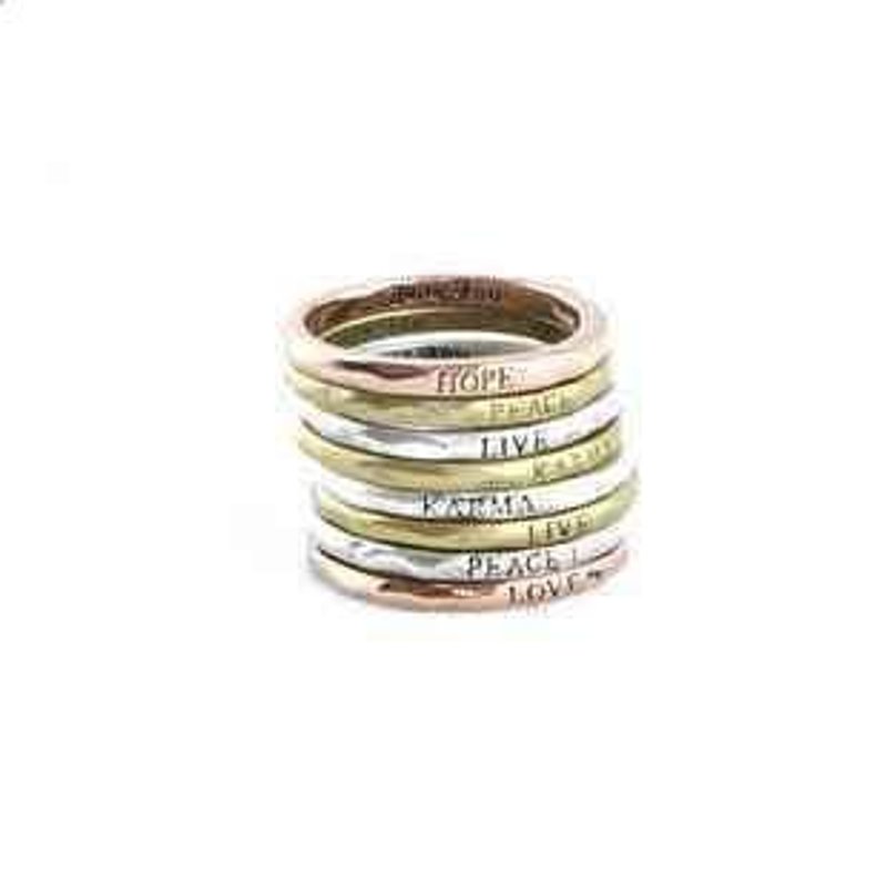 peace & love 许愿戒指 - 戒指 - 其他金属 金色
