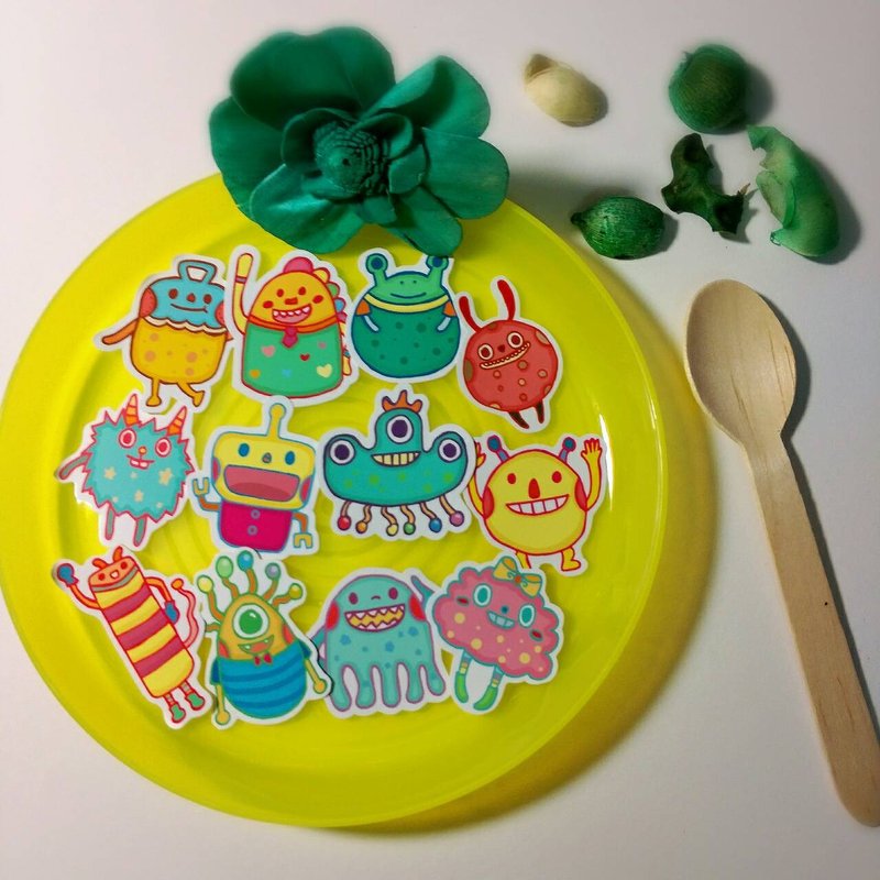 外星怪物军团 / 贴纸包 - 贴纸 - 纸 黄色