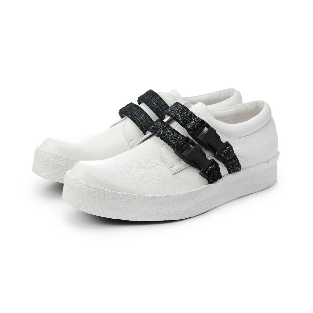 WHITEWALKER M1148 White Leather Sneaker - 男款皮鞋 - 真皮 白色