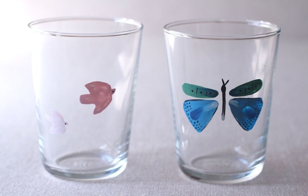 花之良展 § 小鸟飞冷水杯 - 茶具/茶杯 - 玻璃 粉红色