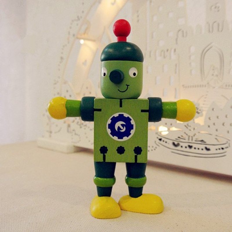 办公室 可爱小绿机器人 名片 手机座 - 其他 - 木头 绿色