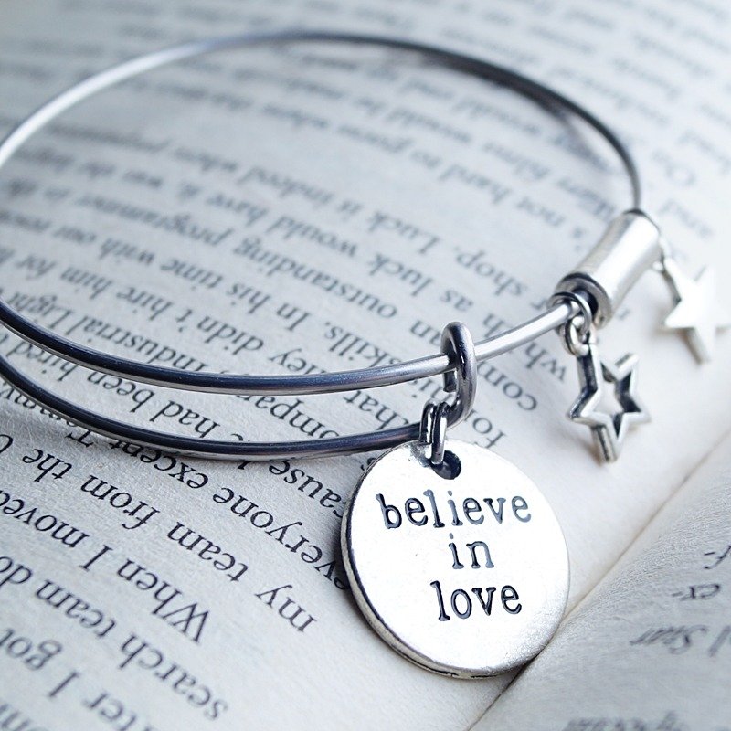 About Love 手环 Bangle 不锈钢 手链 手链 不锈钢 定制化礼物 爱 - 手链/手环 - 其他金属 银色