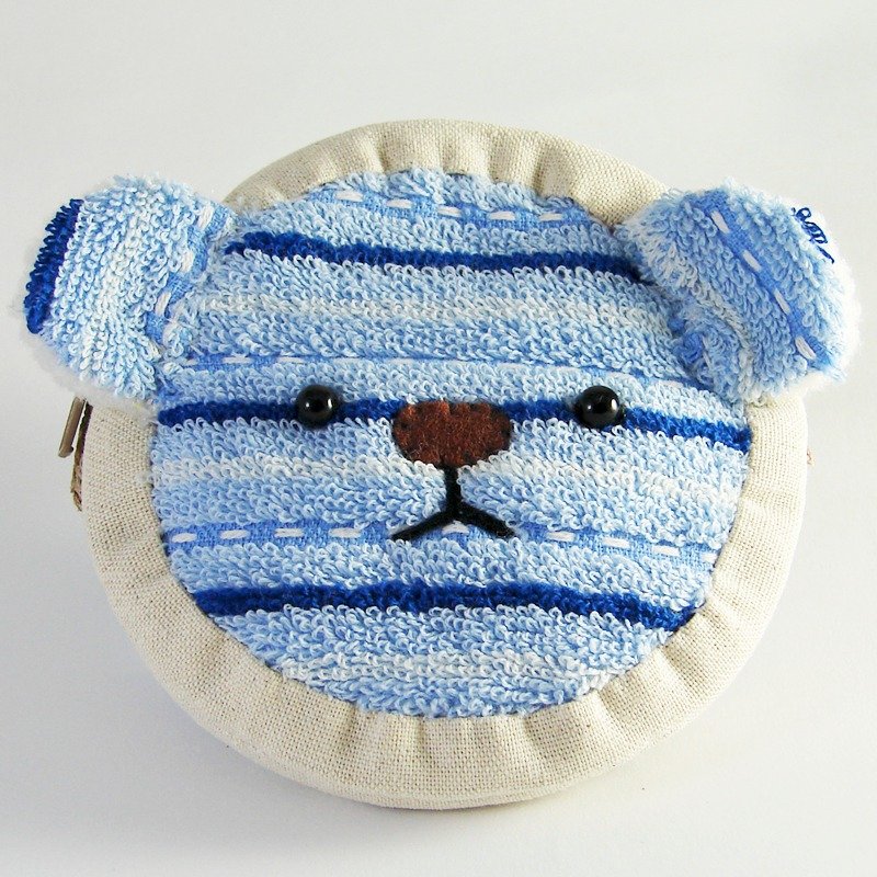 Cheerful 毛巾布小熊拉链零钱包  爵士蓝 - 零钱包 - 其他材质 蓝色