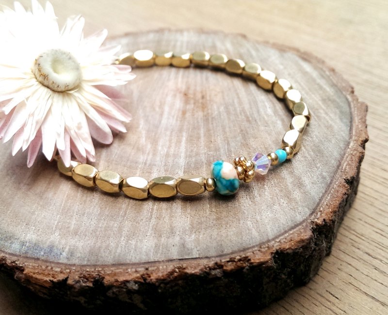 晕染系〈 蓝天与晚霞交界的5点 〉 黄铜 手链 手环 基本款 - 手链/手环 - 其他材质 金色