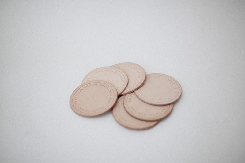 joydivision 杯垫 原色 真皮 手工 咖啡 垫 - 餐垫/桌巾 - 真皮 卡其色